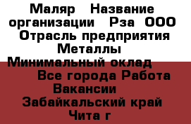 Маляр › Название организации ­ Рза, ООО › Отрасль предприятия ­ Металлы › Минимальный оклад ­ 40 000 - Все города Работа » Вакансии   . Забайкальский край,Чита г.